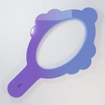 Purple-blue Magic hand mirror icon isolated on grey background. Minimalism .. Stock Illustration