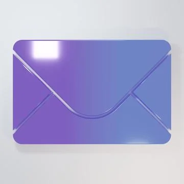Purple-blue Mail and e-mail icon isolated on grey background. Envelope symb.. Stock Illustration