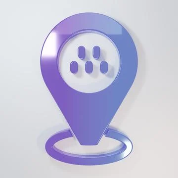 Purple-blue Map pointer with taxi car icon isolated on grey background. Loc.. 스톡 일러스트