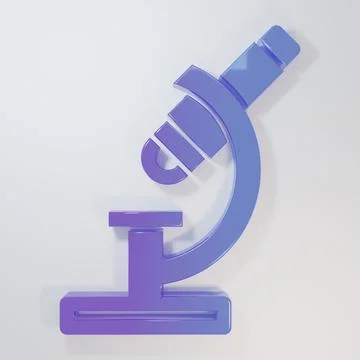 Purple-blue Microscope icon isolated on grey background. Chemistry, pharmac.. Stock Illustration