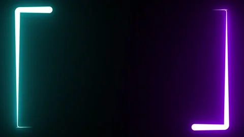 PURPLE BLUE NEON FRAME Stock Footage 260096344