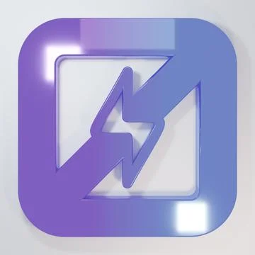 Purple-blue No lightning icon isolated on grey background. No electricity. .. Stock Illustration