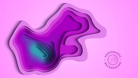 Purple blue papercut gradient background. 3d art vector cutout. Paper craft Stock Illustration