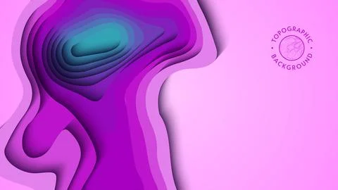 Purple blue papercut gradient background. 3d art vector cutout. Paper craft Illustrazione stock
