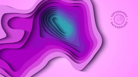 Purple blue papercut gradient background. 3d art vector cutout. Paper craft Illustrazione stock