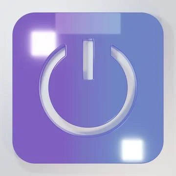 Purple-blue Power button icon isolated on grey background. Start sign. Mini.. 스톡 일러스트