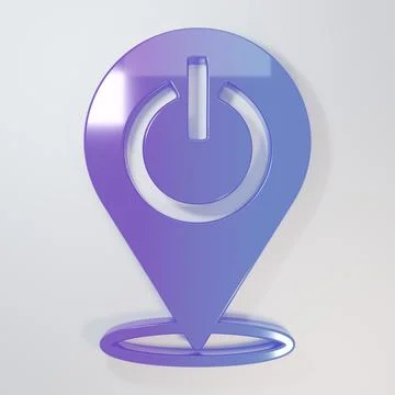 Purple-blue Power button icon isolated on grey background. Start sign. Mini.. 스톡 일러스트