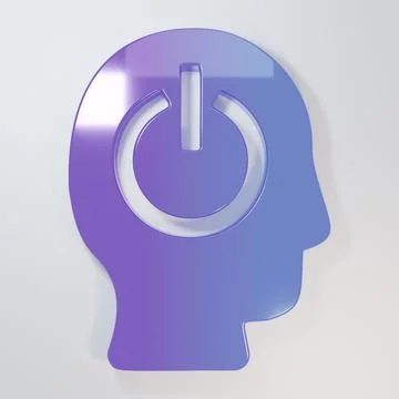 Purple-blue Power button icon isolated on grey background. Start sign. Mini.. 스톡 일러스트