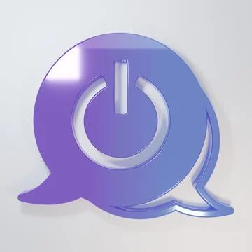 Purple-blue Power button icon isolated on grey background. Start sign. Mini.. 스톡 일러스트