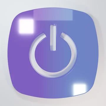 Purple-blue Power button icon isolated on grey background. Start sign. Mini.. 스톡 일러스트
