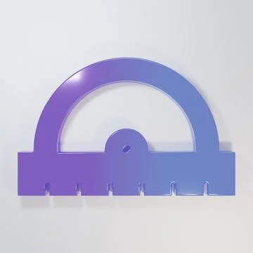Purple-blue Protractor grid for measuring degrees icon isolated on grey bac.. Stock Illustration