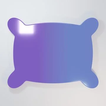Purple-blue Rectangular pillow icon isolated on grey background. Cushion si.. 스톡 일러스트