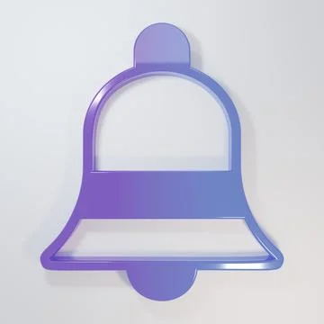 Purple-blue Ringing bell icon isolated on grey background. Alarm symbol, se.. Stock Illustration