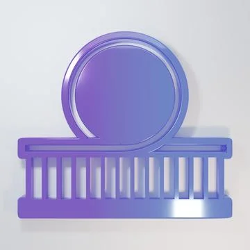 Purple-blue Roller coaster icon isolated on grey background. Amusement park.. Stock Illustration