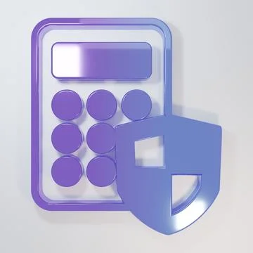 Purple-blue Security system control panel with display icon isolated on gre.. Stock Illustration