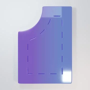 Purple-blue Sewing pattern icon isolated on grey background. Markings for s.. Stock Illustration