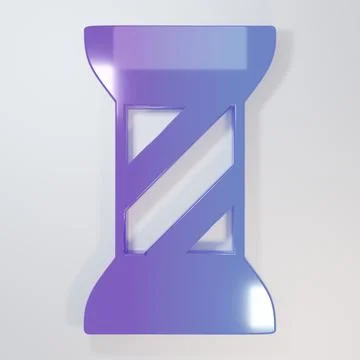 Purple-blue Sewing thread on spool icon isolated on grey background. Yarn s.. Illustrazione stock