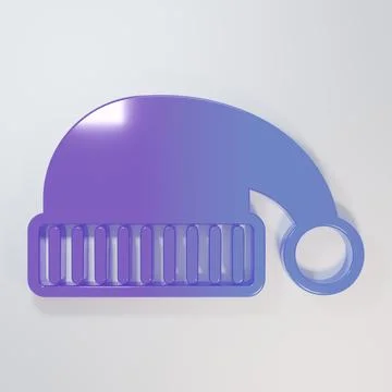 Purple-blue Sleeping hat icon isolated on grey background. Cap for sleep. M.. Stock Illustration