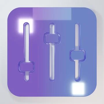 Purple-blue Sound mixer controller icon isolated on grey background. Dj equ.. Stock Illustration