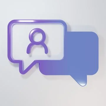 Purple-blue Speech bubble chat icon isolated on grey background. Message ic.. Stockillustratie