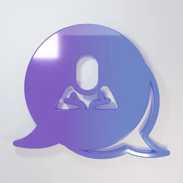 Purple-blue Speech bubble chat icon isolated on grey background. Message ic.. Illustrazione stock