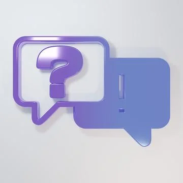 Purple-blue Speech bubbles with Question and Answer icon isolated on grey b.. Illustrazione stock