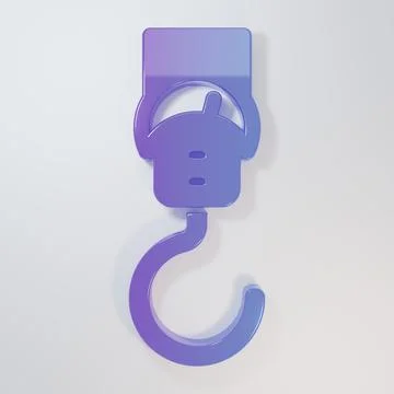 Purple-blue Spring scale icon isolated on grey background. Balance for weig.. Stock Illustration