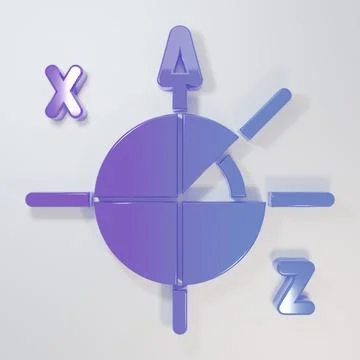 Purple-blue Trigonometric circle icon isolated on grey background. Minimali.. Stock Illustration