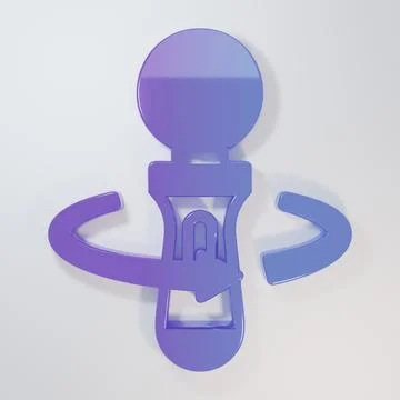 Purple-blue VR controller game icon isolated on grey background. Virtual re.. Stock Illustration
