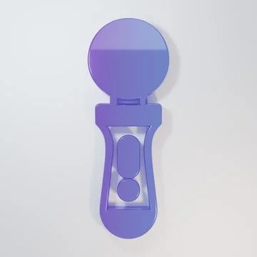 Purple-blue VR controller game icon isolated on grey background. Virtual re.. Stock Illustration