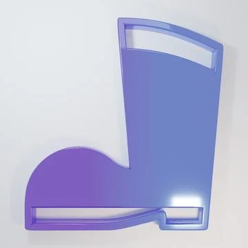 Purple-blue Waterproof rubber boot icon isolated on grey background. Gumboo.. Stock Illustration