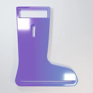 Purple-blue Waterproof rubber boot icon isolated on grey background. Gumboo.. Stock Illustration