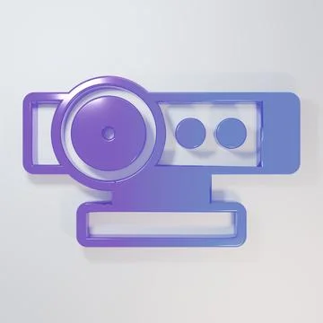 Purple-blue Web camera icon isolated on grey background. Chat camera. Webca.. 스톡 일러스트