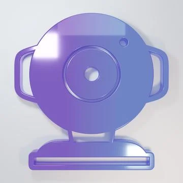Purple-blue Web camera icon isolated on grey background. Chat camera. Webca.. Illustrazione stock