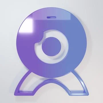 Purple-blue Web camera icon isolated on grey background. Chat camera. Webca.. Stock Illustration