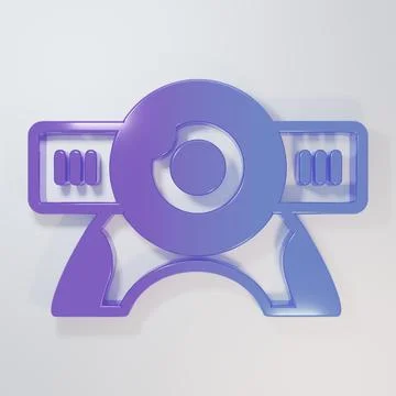 Purple-blue Web camera icon isolated on grey background. Chat camera. Webca.. Stock Illustration
