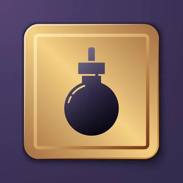 Purple Bomb ready to explode icon isolated on purple background. Happy Halloween Stockillustratie