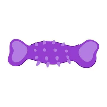 Purple bone shape dog toy for chewing and playing Stock Illustration