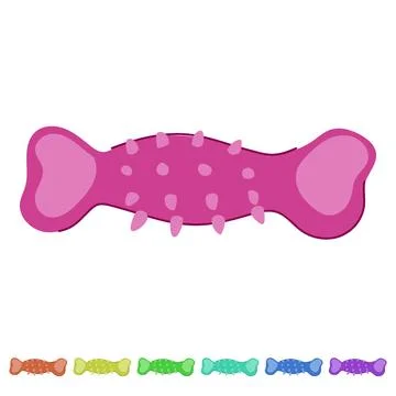 Purple bone shape dog toy for chewing and playing graphic Stock Illustration