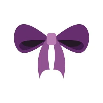 Purple bow flat design vector illustration Stock Illustration