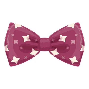 Purple bow tie with stars pattern for magician or illusionist fashion accessory Illustrazione stock