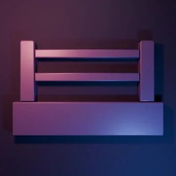 Purple Boxing ring icon isolated on purple-blue background. Minimalism conc.. Stock Illustration