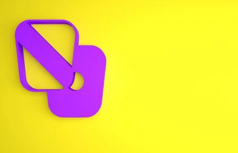 Purple Boxing training paws icon isolated on yellow background. Minimalism co Stock Illustration
