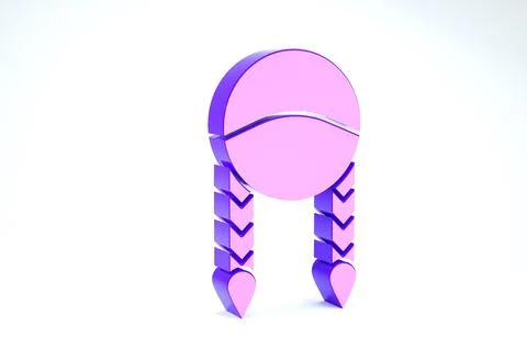 Purple Braid icon isolated on white background. 3d illustration 3D render イラスト素材