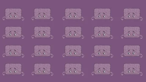 Purple brain icon background design  4k video. Stockbeeldmateriaal 145641624