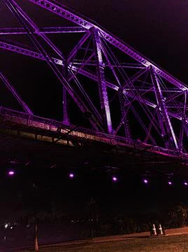 Purple bridge Stock Photos