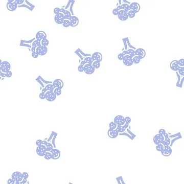 Purple broccoli glyph vector seamless pattern Stock Illustration