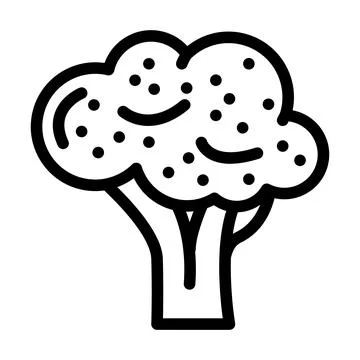 Purple broccoli line icon vector illustration Stock Illustration