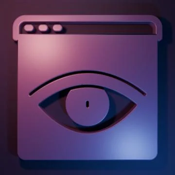 Purple Browser incognito window icon isolated on purple-blue background. Mi.. Illustrazione stock