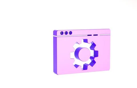 Purple Browser setting icon isolated on white background. Adjusting, service, Stock Illustration